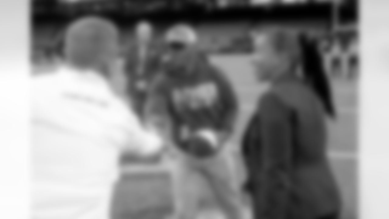 Saints legend Tyrone Hughes presented game balls to Westgate Tigers head coach Ryan Antoine and Warren Easton Fighting Eagles head coach Jerry Phillips before the Class 4A State Championship game on Friday, December 10, 2021. Hughes and Saints staff also presented game balls during Saturday's championship games at the Caesar's Superdome.
