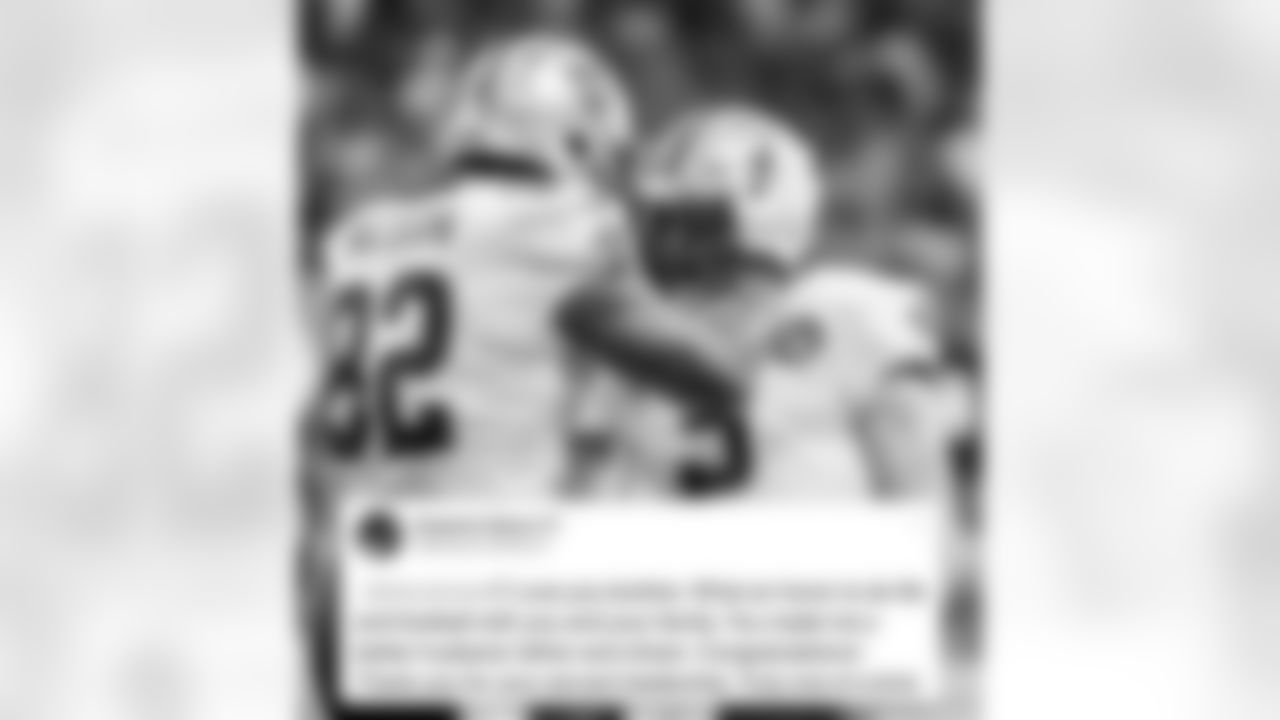 Benjamin Watson: Love you brother! What an honor to do life and football with you and your family! You made me a better husband, father and citizen. Congratulations! Thank you for your servant leadership. Truly one of a kind.