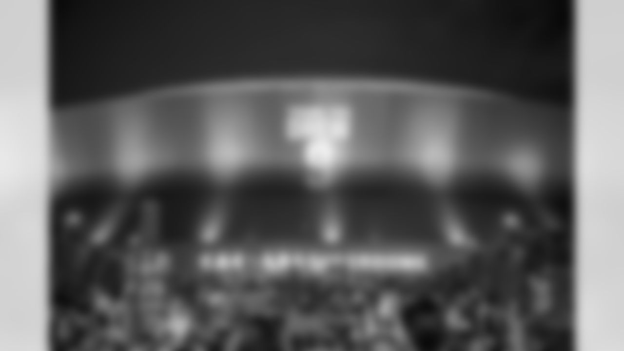 Saints fans get ready at Champions Square as the New Orleans Saints take on the Buffalo Bills in Week 12 on November 25, 2021 at the Caesars Superdome.
