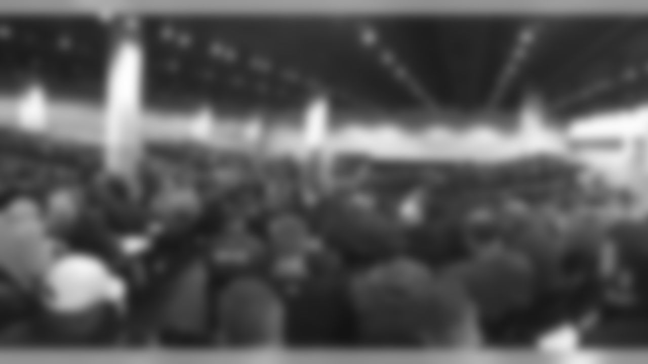 The scene at the weigh in for the 2016 NFL Combine