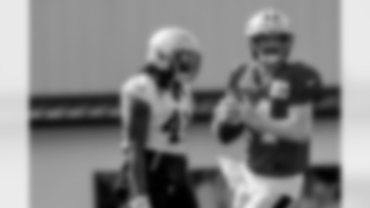 New Orleans Saints running back Alvin KAmara and quarterback Andy Dalton took the field for practice during 2022 Training Camp presented by Rouses Markets on Wednesday, August 10.