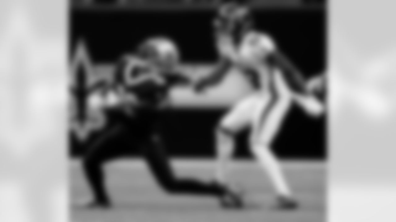 Game action photos from the New Orleans Saints vs. Atlanta Falcons matchup in Week 11 of the 2020 NFL season.