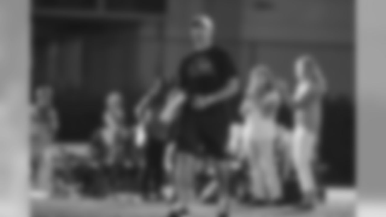 Drew Brees coaches flag football at an FNA event on September 6, 2019.