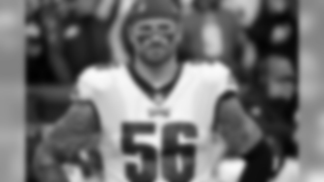 Philadelphia Eagles defensive end Chris Long stands on the sideline prior to an NFL football game against the Washington Redskins, Sunday, Dec. 30, 2018, in Landover, Md. (AP Photo/Mark Tenally)