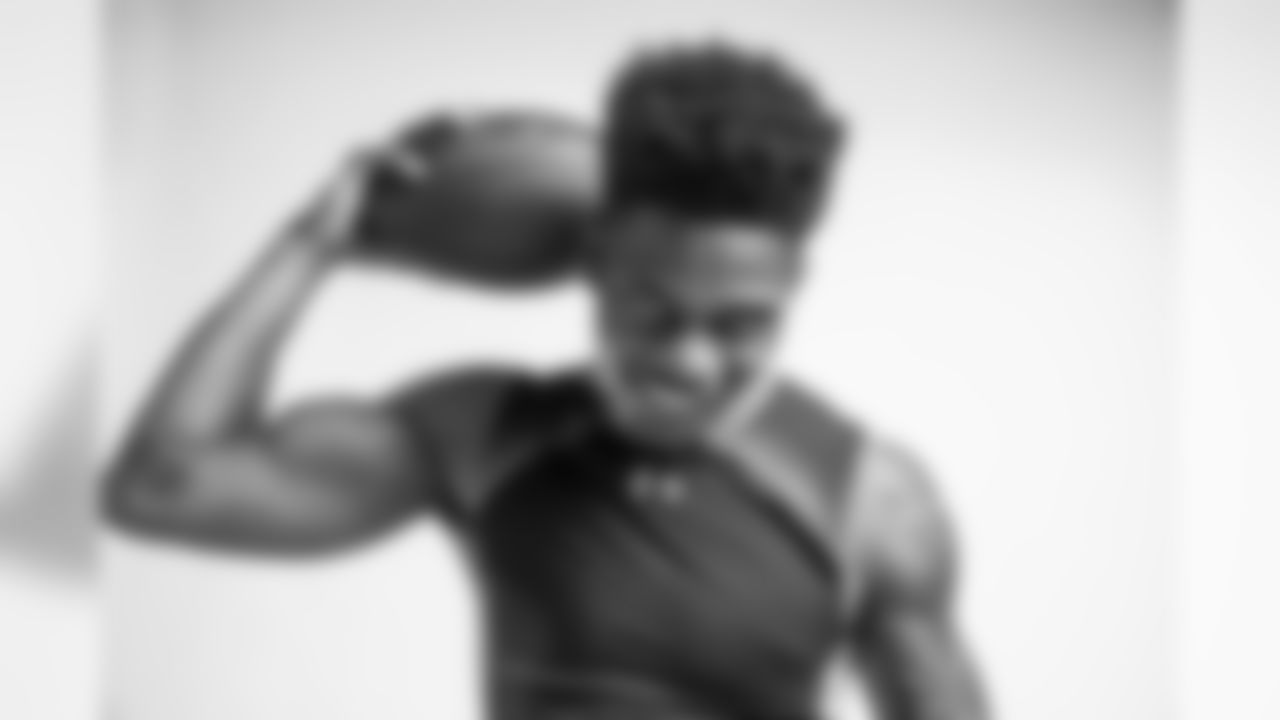Portrait of LSU defensive back Greedy Williams taken during the NFL Scouting Combine, Sunday, March 3, 2019, in Indianapolis. (Todd Rosenberg via AP)