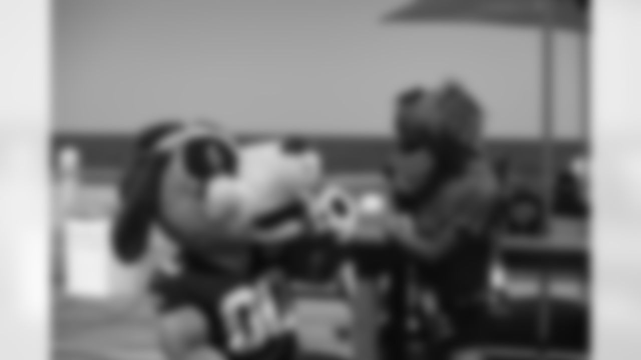 New Orleans Saints mascot Gumbo visited with fans at the National Fried Chicken Festival presented by Raising Cane's at the New Orleans Lakefront on Lakeshore Drive on Saturday, Sept. 30.