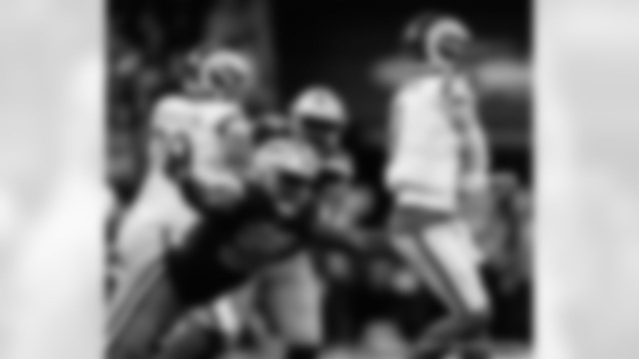 New Orleans Saints players in action during their 2022 Week 11 game against the Los Angeles Rams.
