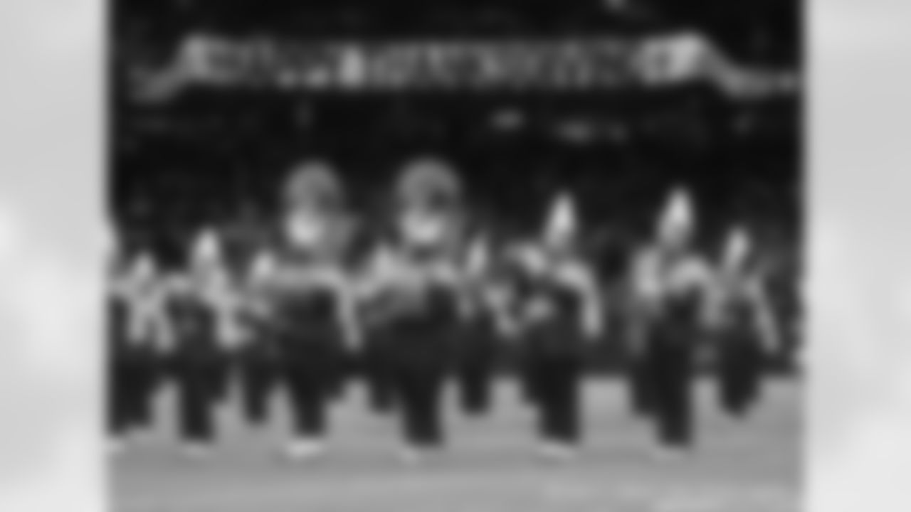 The New Orleans Saints Cheer Team and in-game performers entertain fans during the Thanksgiving Week 12 matchup against the Buffalo Bills.