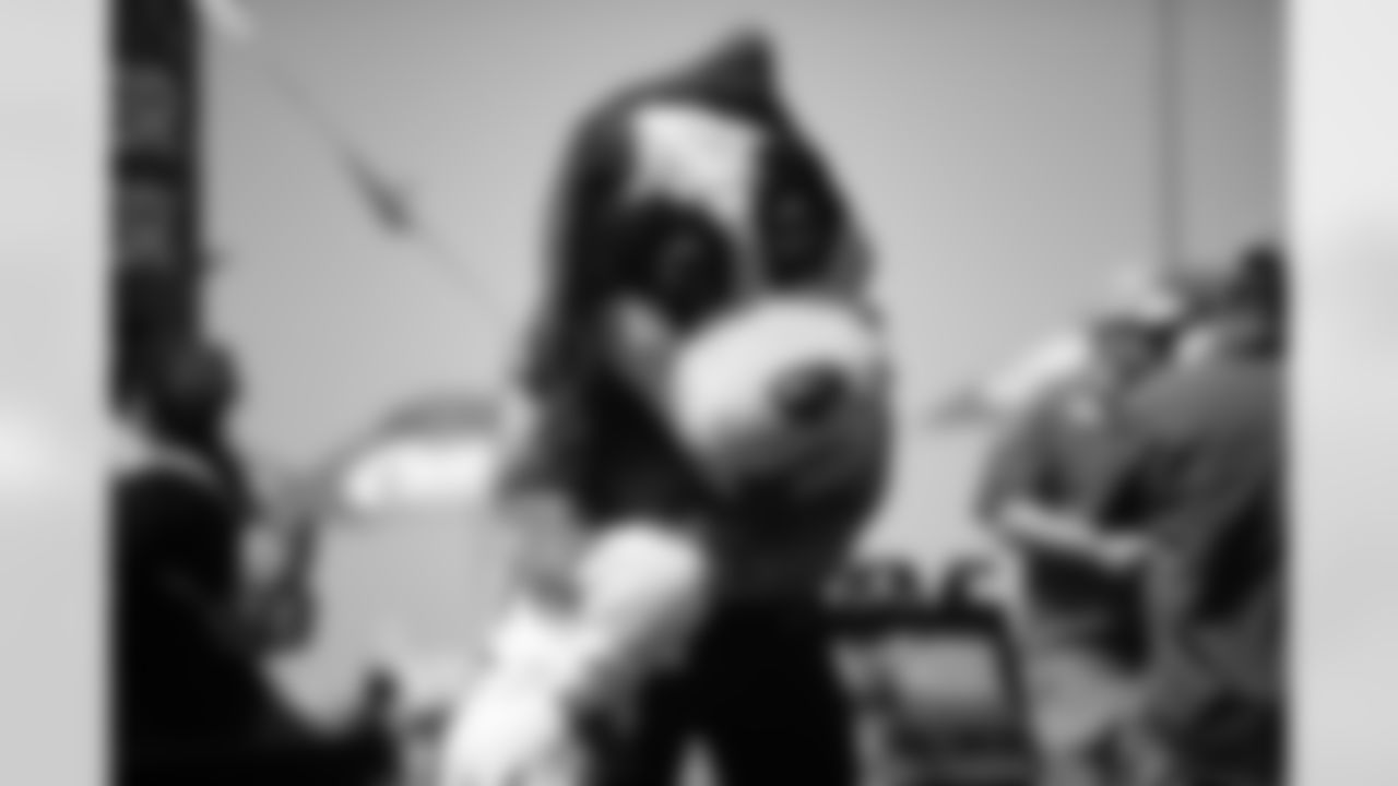 New Orleans Saints mascot Gumbo visited with fans at the National Fried Chicken Festival presented by Raising Cane's at the New Orleans Lakefront on Lakeshore Drive on Saturday, Sept. 30.