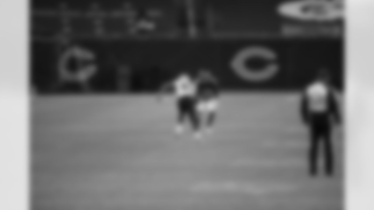 Game action photos from the New Orleans Saints at Chicago Bears matchup in Week 8 of the 2020 NFL season.