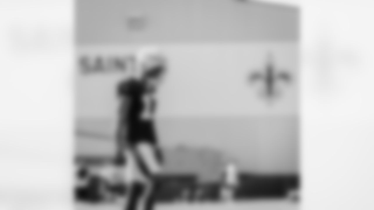 The New Orleans Saints took the field for workouts during 2023 Training Camp presented by Rouses Markets on Tuesday, August 1 with wide receiver A.T. Perry (17) in attendance.