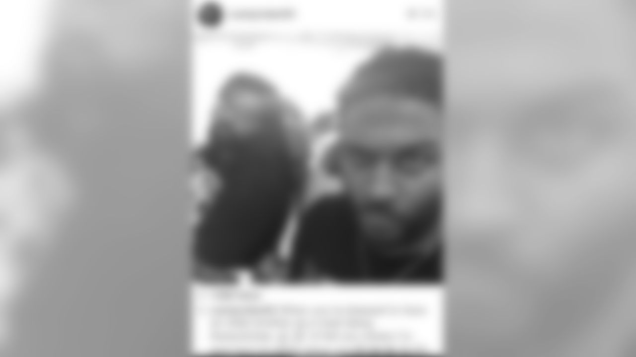 DE Cameron Jordan posts a photo on Instagram with his brother.