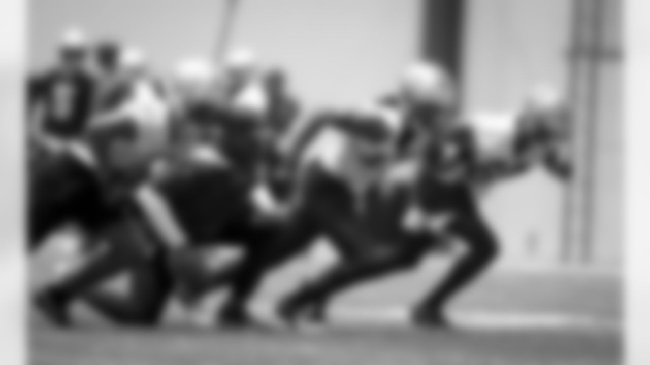 New Orleans Saints receivers Easop Winston Jr., Kevin White, and Dai'Jean Dixon run a drill at the team's 2022 OTA practices on May 25, 2022 at the Ochsner Sports Performance Center.
