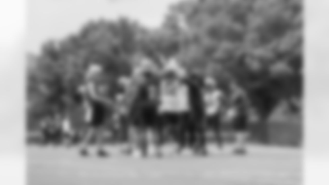New Orleans Saints quarterback Derek Carr (4), quarterback Jameis Winston (2), wide receiver Chris Olave (12), wide receiver Bryan Edwards (11) and others participated in the team's 2023 OTA practices on June 6, 2023 at the Ochsner Sports Performance Center.