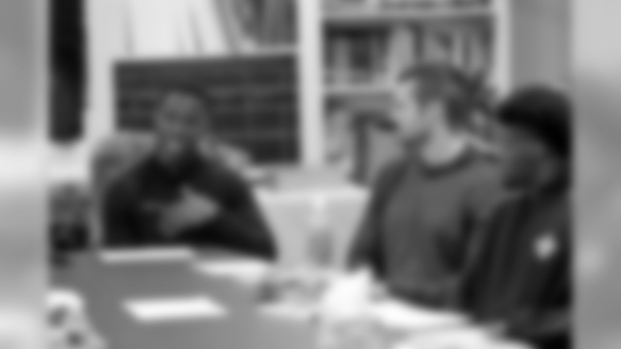 Demario Davis, as part of his efforts with the Players Coalition, visits the Rooted School along with six other members of the New Orleans Saints on Tuesday, December 3, 2019.