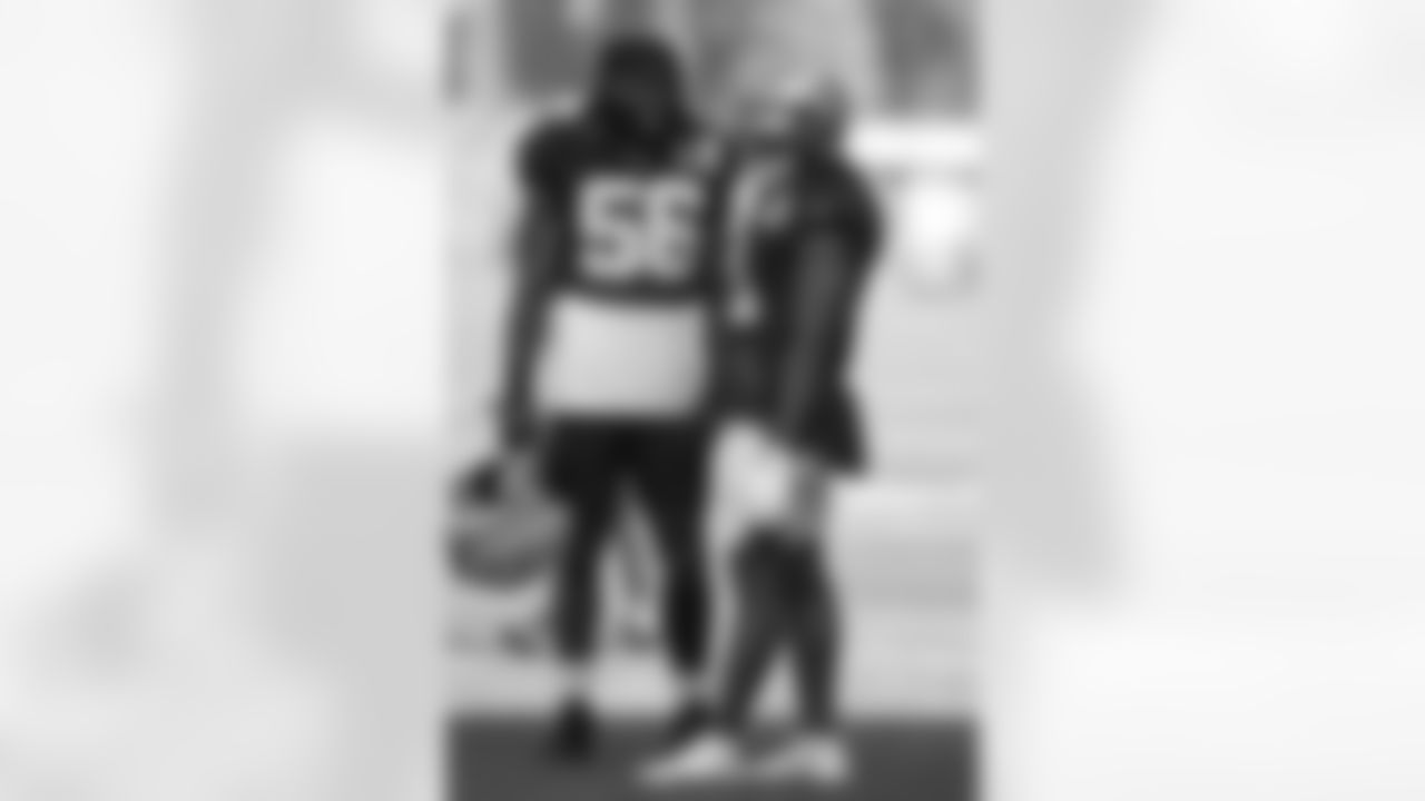 New Orleans Saints linebacker Demario Davis and running back Alvin Kamara took the field for practice during 2022 Saints Training Camp presented by Rouses Markets on Tuesday, August 16 against the Green Bay Packers at Ray Nitschke Field in Ashwaubenon, Wisconsin ahead of their game in week 2 of the 2022 NFL Preseason.