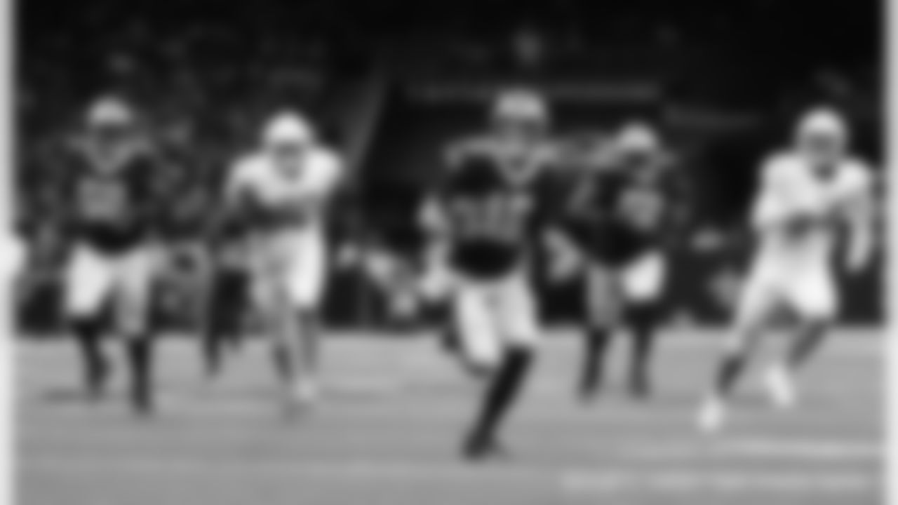 New Orleans Saints quarterback Ian Book (16) in action during their 2022 Preseason Week 3 game against the Los Angeles Chargers.