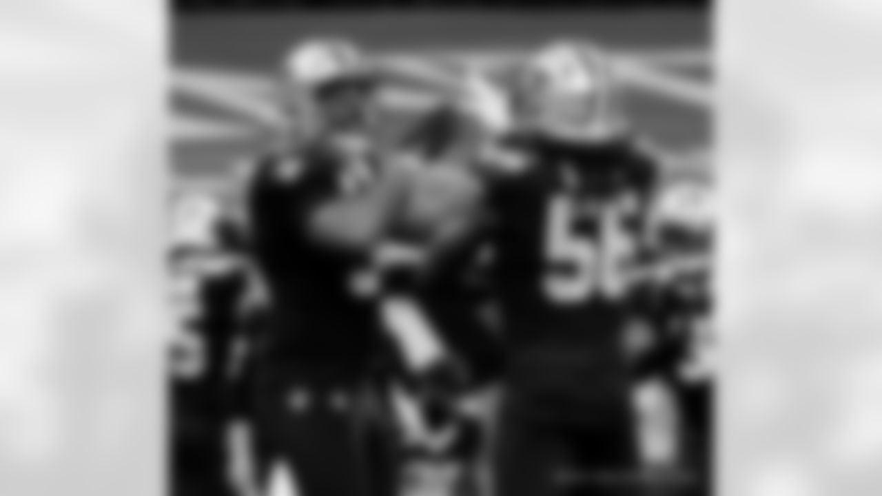 Game action photos from the New Orleans Saints vs. Atlanta Falcons matchup in Week 11 of the 2020 NFL season.