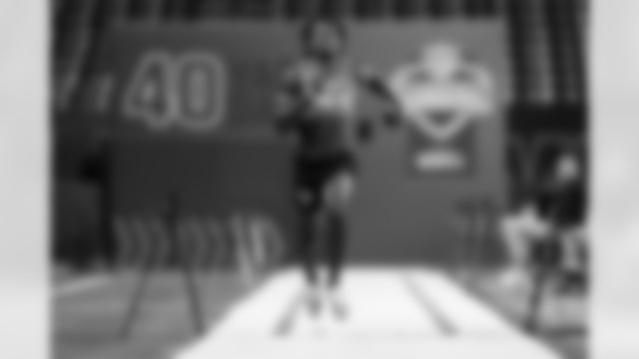LSU defensive back Mekhi Garner runs the 40-yard dash during the 2023 Scouting Combine on Friday, March 3, 2023 in Indianapolis, Indiana.