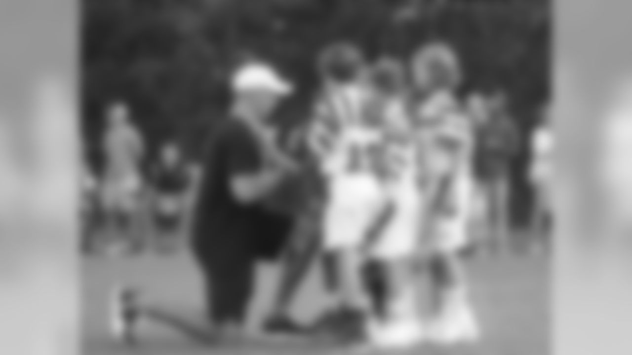 Drew Brees coaches flag football at an FNA event on September 6, 2019.