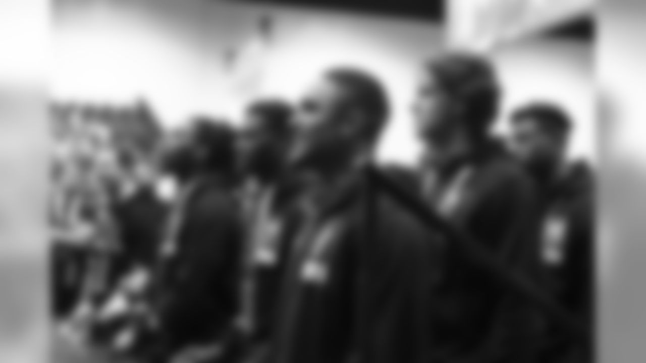 Oklahoma quarterback Jalen Hurts looks on during the bench press at the 2020 NFL Scouting Combine, Wednesday, Feb. 26, 2020 in Indianapolis. (Ben Liebenberg/NFL)