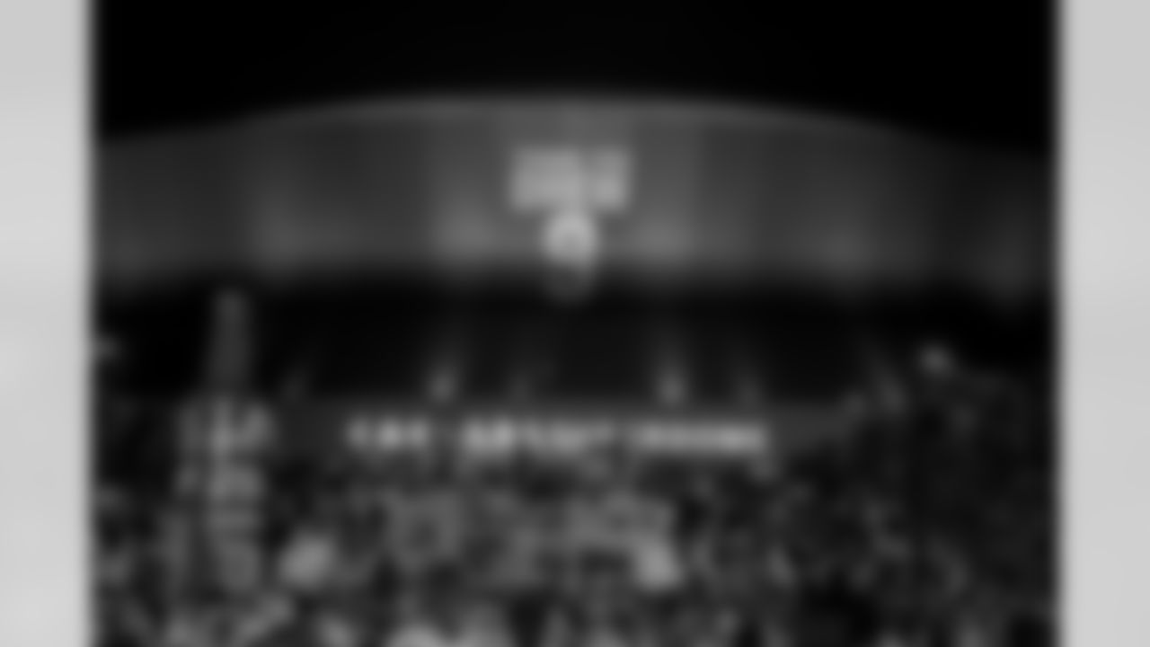 Saints fans get ready at Champions Square as the New Orleans Saints take on the Buffalo Bills in Week 12 on November 25, 2021 at the Caesars Superdome.