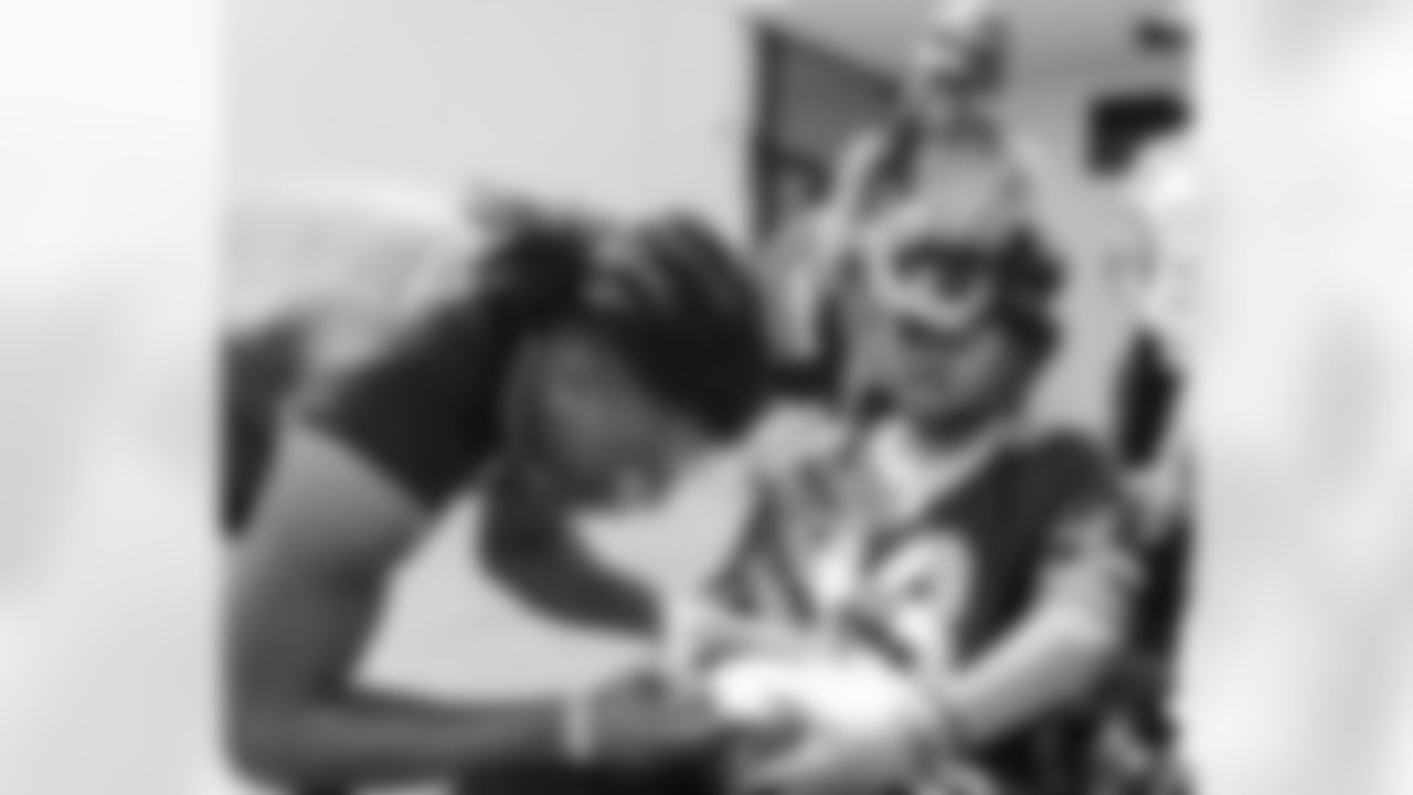 The New Orleans Saints hosted Jazmon from Make A Wish at Training Camp practice on August 6, 2023. Jazmon was able to spend time with his favorite player Michael Thomas and throw him a pass in addition to greeting Dennis Allen and several Saints players following workouts.