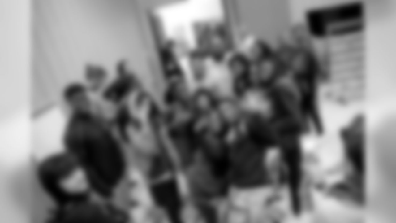 Demario Davis, as part of his efforts with the Players Coalition, visits the Rooted School along with six other members of the New Orleans Saints on Tuesday, December 3, 2019.