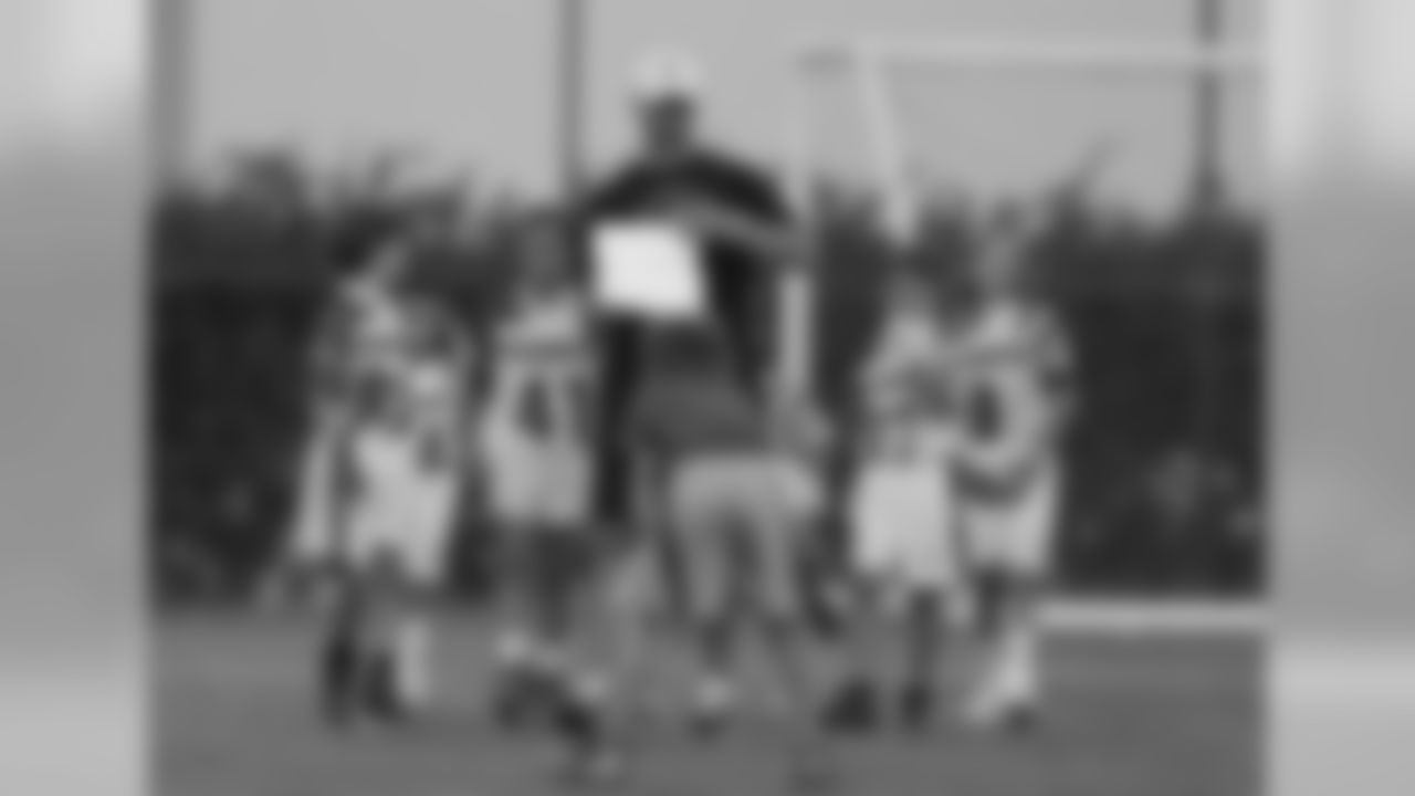 Drew Brees coaches flag football at an FNA event on September 6, 2019.