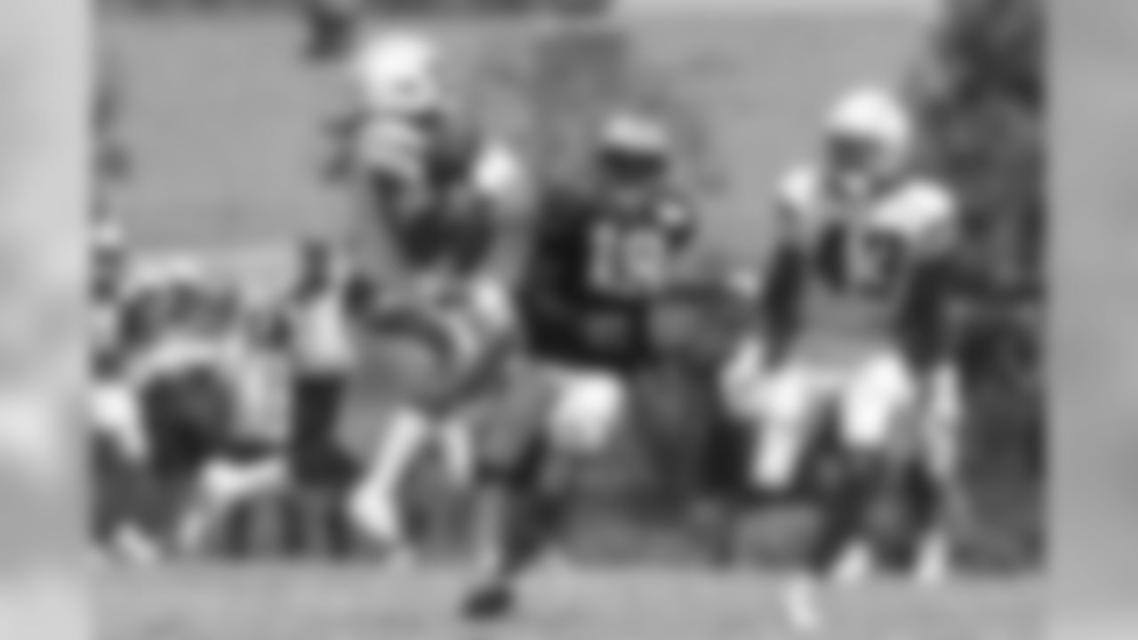 Action photos of New Orleans Saints Training Camp presented by Verizon as they hold joint practice with the Los Angeles Chargers at Jack R. Hammett Sports Complex in Costa Mesa, CA. on August 15, 2019.