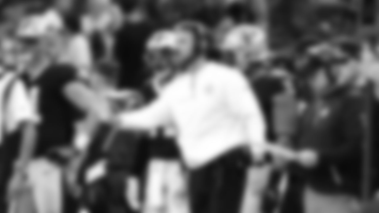 Take a look at defensive line coach Ryan Nielsen in action as we highlight the New Orleans Saints coaching staff on the sidelines.