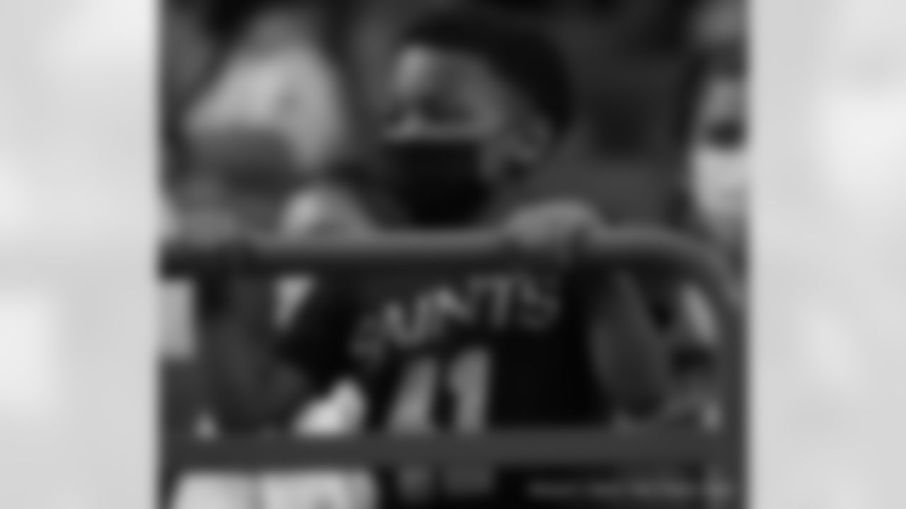 New Orleans Saints fans enjoy their first preseason game and entertainment performances in the Caesars Superdome on August 23, 2021 ahead of the team's matchup against the Jacksonville Jaguars.