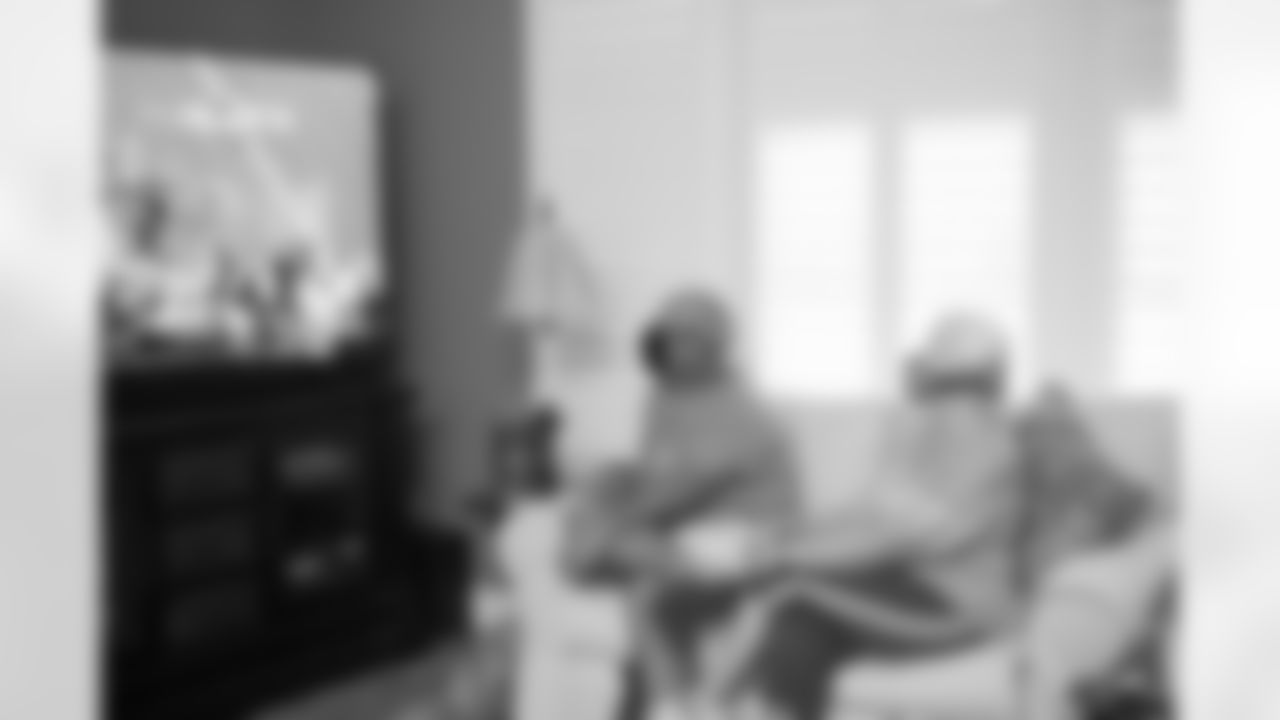 New Orleans Saints fans cheer on the team from Gretna as the Saints take on the Tampa Bay Buccaneers in week 1 of the 2020 NFL season.