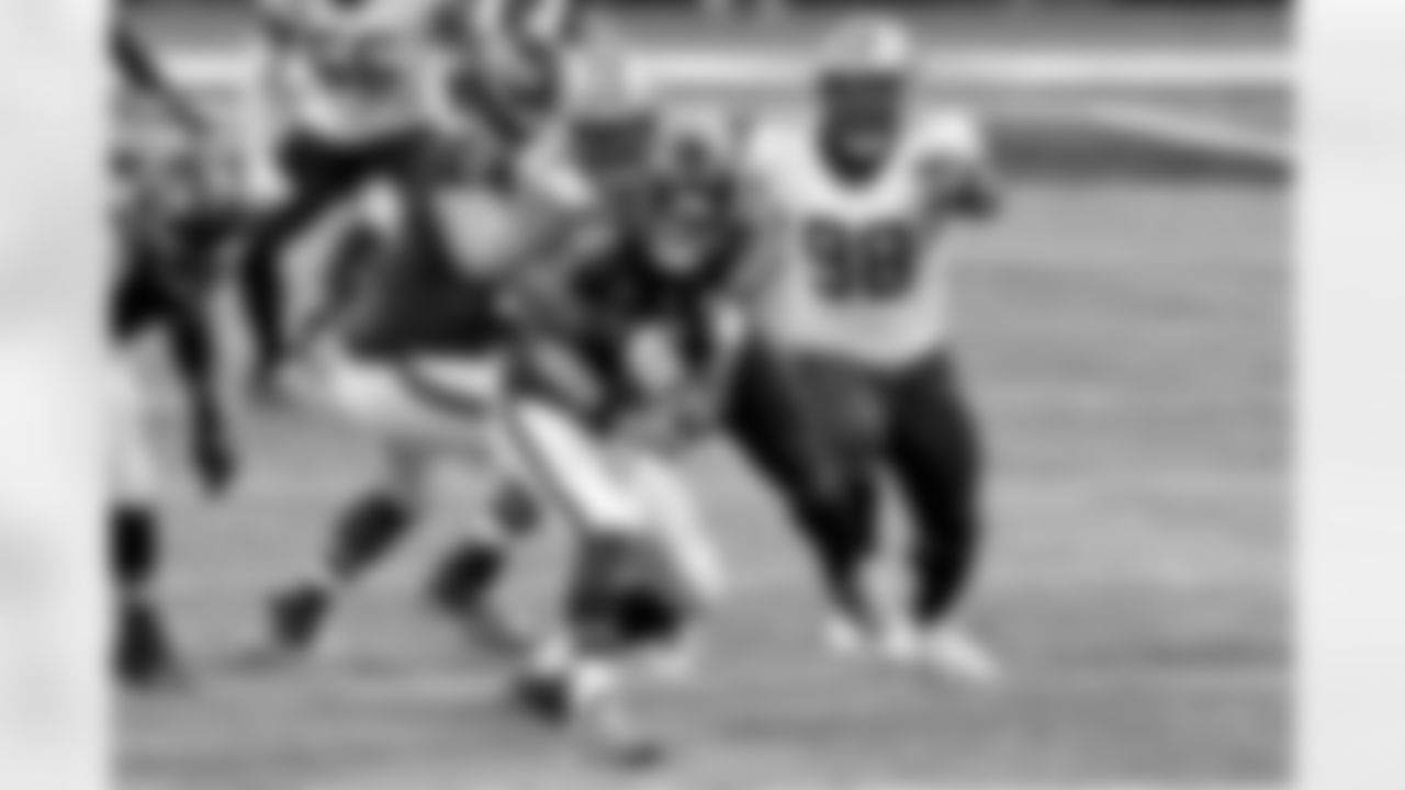 Game action photos from the New Orleans Saints vs. Atlanta Falcons matchup in Week 13 of the 2020 NFL season.