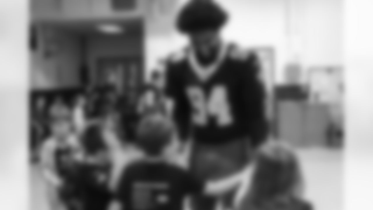 New Orleans Saints defensive end Cameron Jordan visited Mandeville Elementary School on Wednesday, December 14, 2022 as part of the Play Football Experience presented by Chevron.