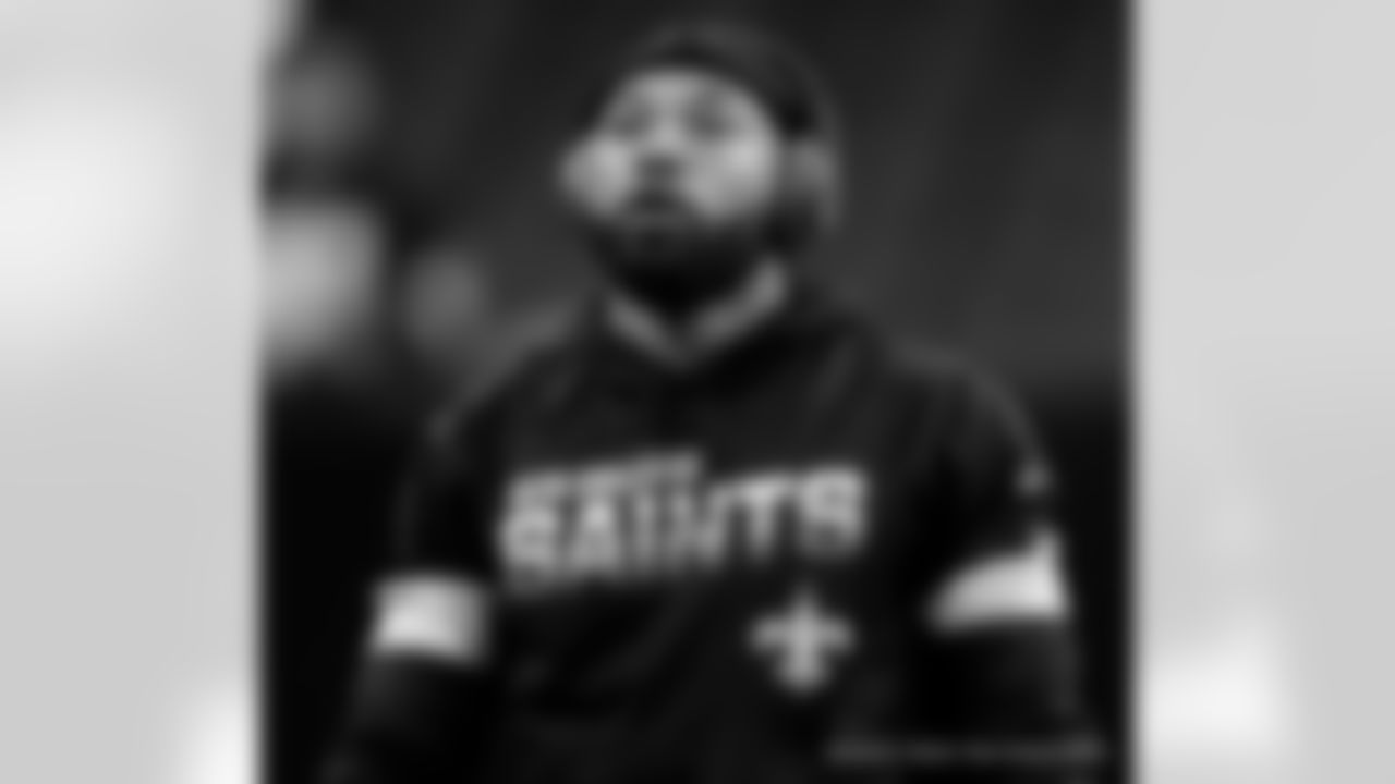 New Orleans Saints players prepare for week 14 before taking on the San Francisco 49ers at the Mercedes-Benz Superdome.
