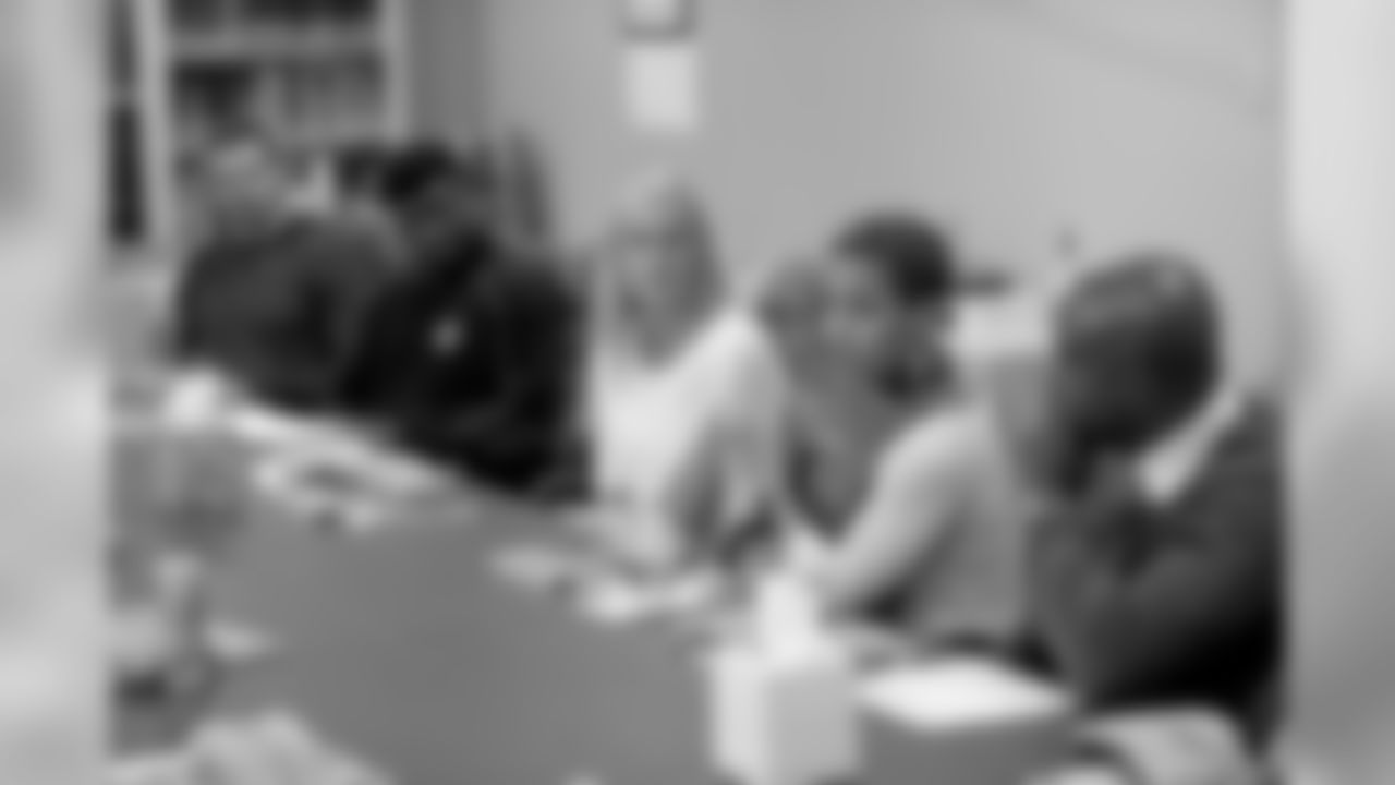 Demario Davis, as part of his efforts with the Players Coalition, visits the Rooted School along with six other members of the New Orleans Saints on Tuesday, December 3, 2019.