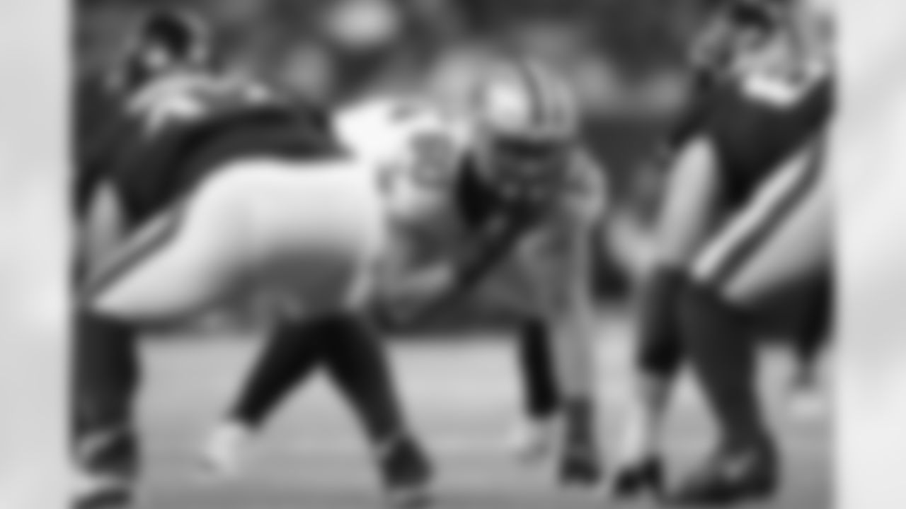 New Orleans Saints defensive end Scott patchan in action during the 2022 Preseason Week 1 game against the Houston Texans.
