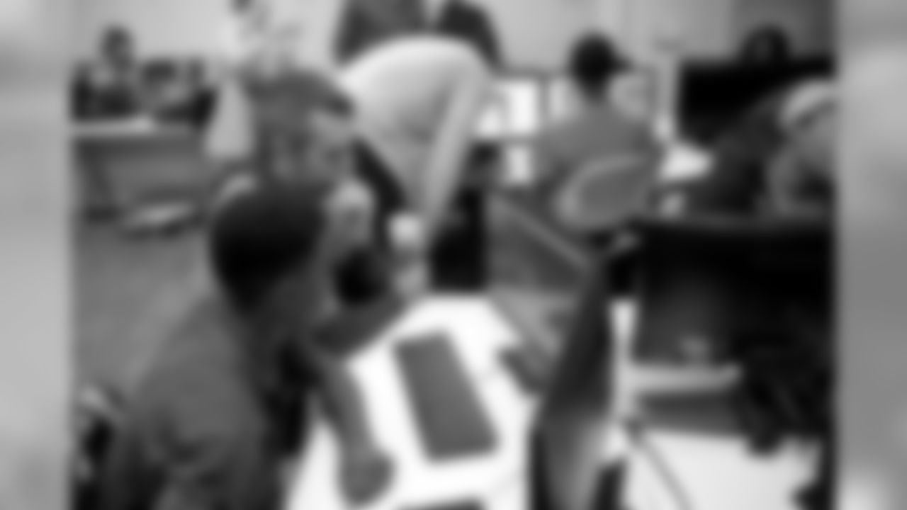Demario Davis, as part of his efforts with the Players Coalition, visits the Rooted School along with six other members of the New Orleans Saints on Tuesday, December 3, 2019.