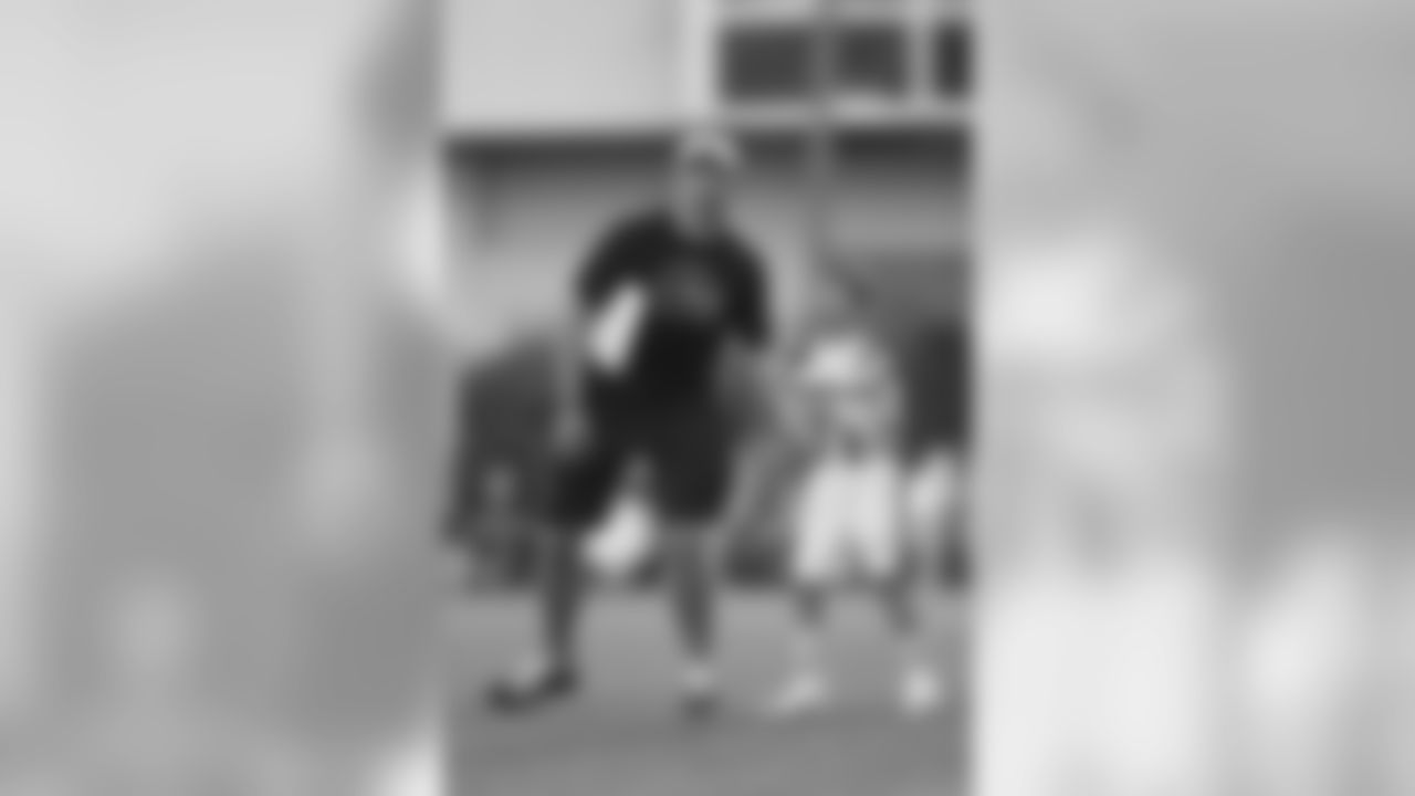 Drew Brees coaches flag football at an FNA event on September 6, 2019.