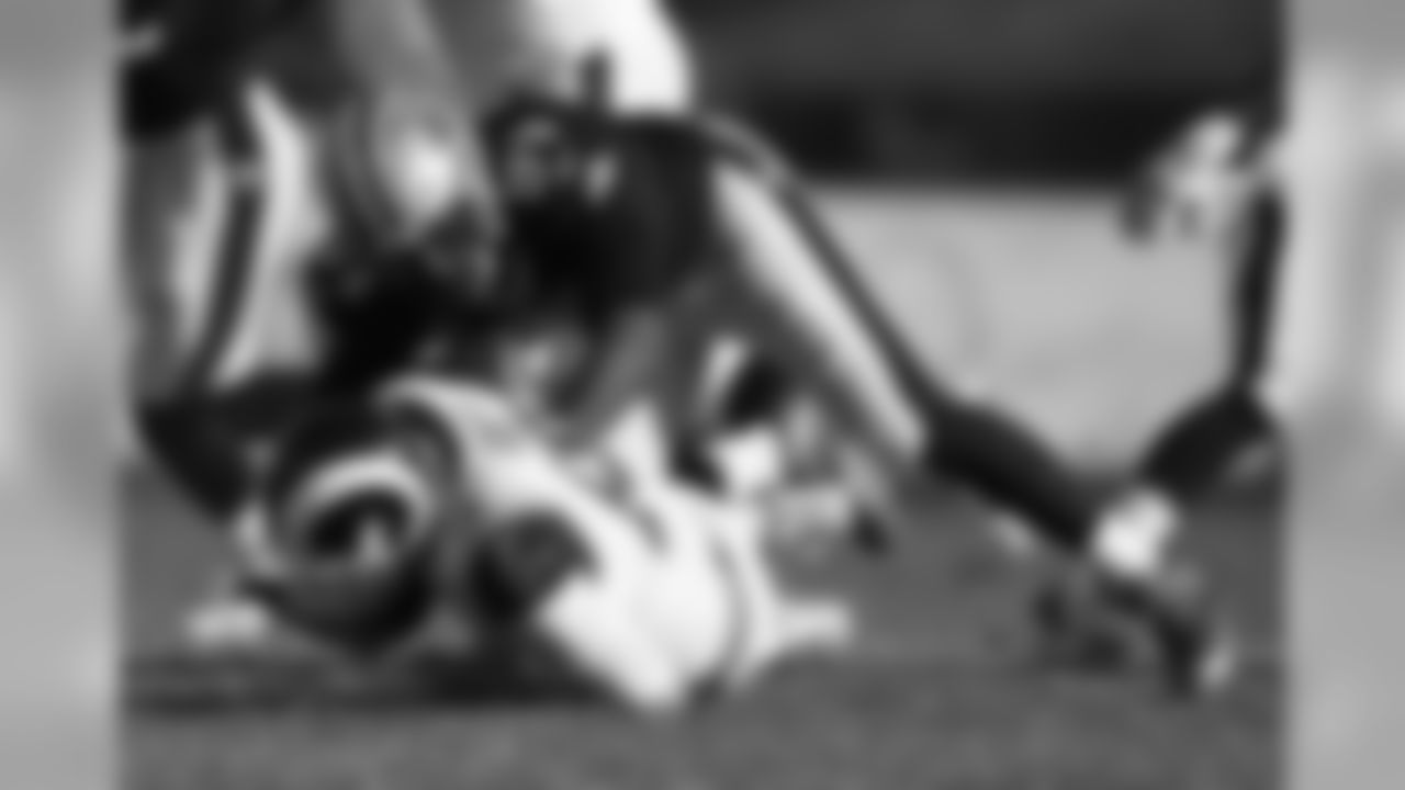 Los Angeles Rams quarterback Jared Goff, bottom, is sacked by is tackled by New Orleans Saints defensive end Cameron Jordan during the first half of an NFL football game, Sunday, Nov. 26, 2017, in Los Angeles. (AP Photo/Kelvin Kuo)