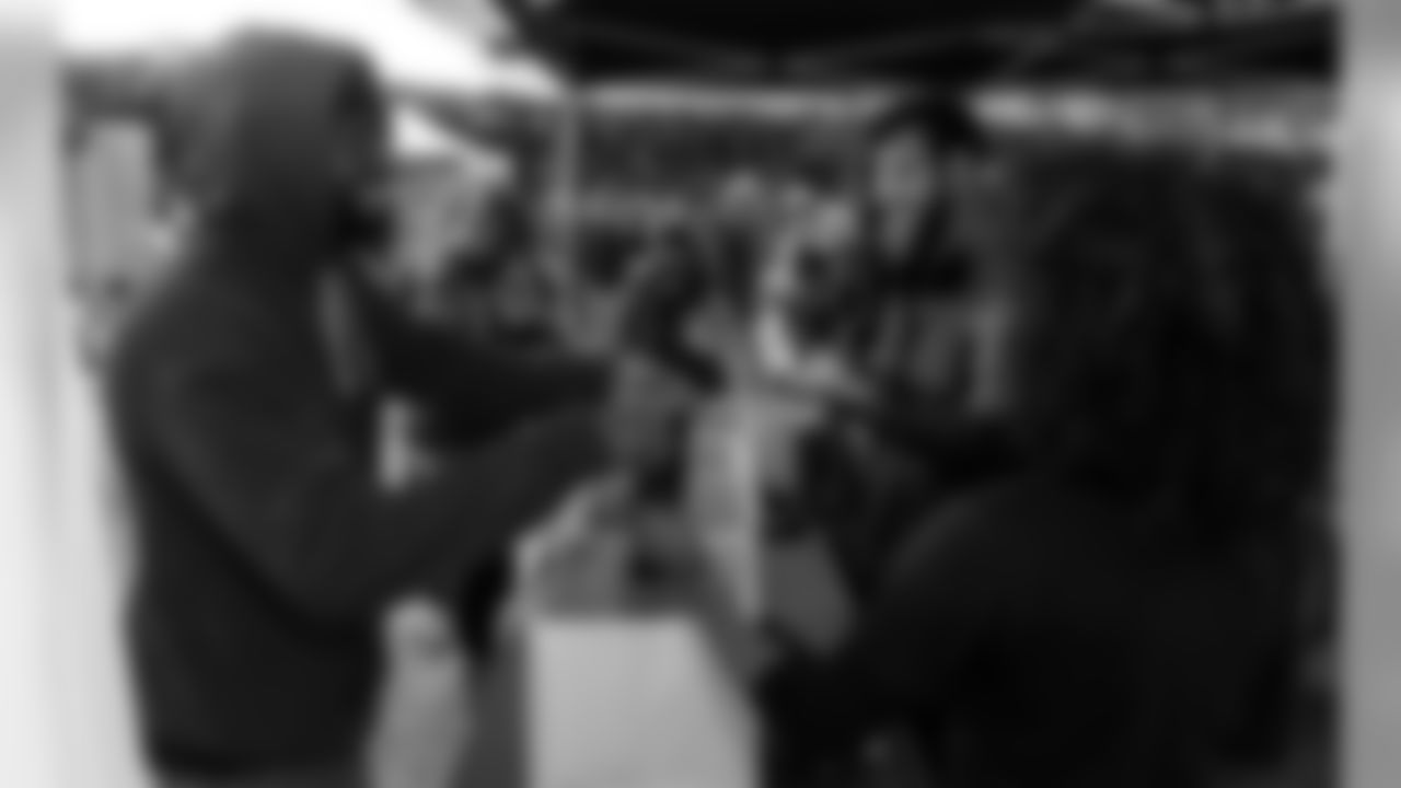 Saints fans showed their support for the troops and helped send care packages with the Crown Royal Bag Project at Champions Square prior to New Orleans game against the Atlanta Falcons.