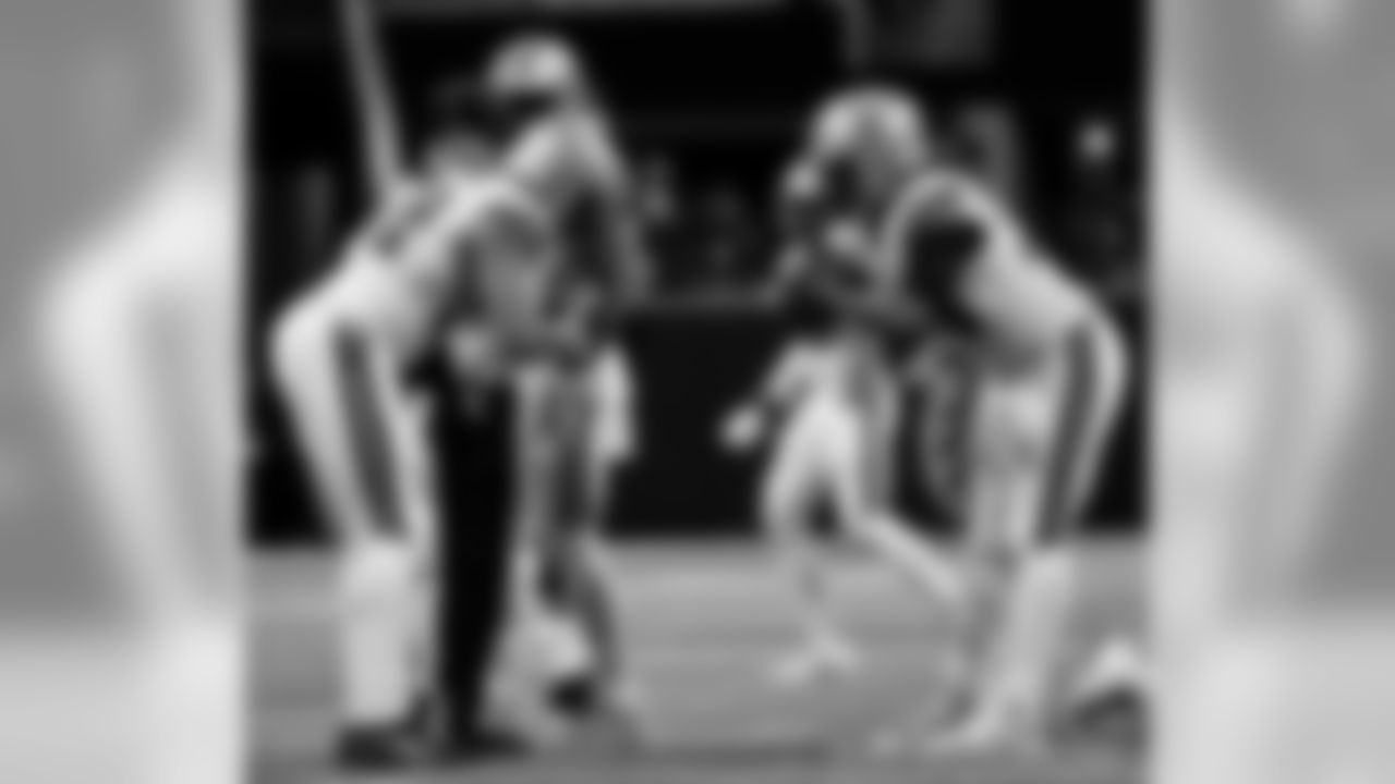 Game action photos from Thursday Night Football on Thanksgiving night 2019 as the New Orleans Saints defeated the Atlanta Falcons in week 13 at Mercedes-Benz Stadium.