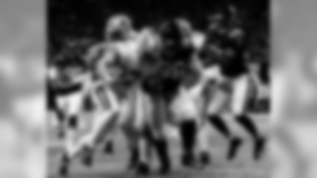 Game action photos from Thursday Night Football on Thanksgiving night 2019 as the New Orleans Saints defeated the Atlanta Falcons in week 13 at Mercedes-Benz Stadium.