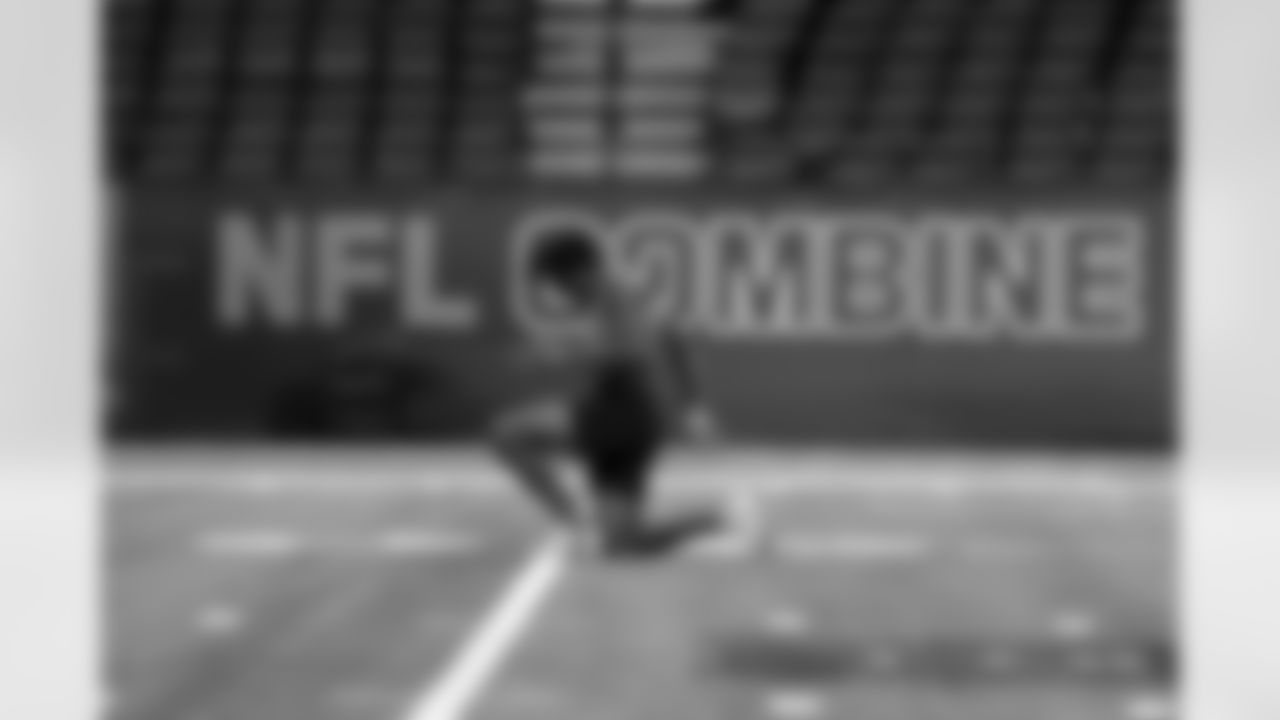 LSU defensive back Mekhi Garner warms up during the 2023 Scouting Combine on Friday, March 3, 2023 in Indianapolis, Indiana.