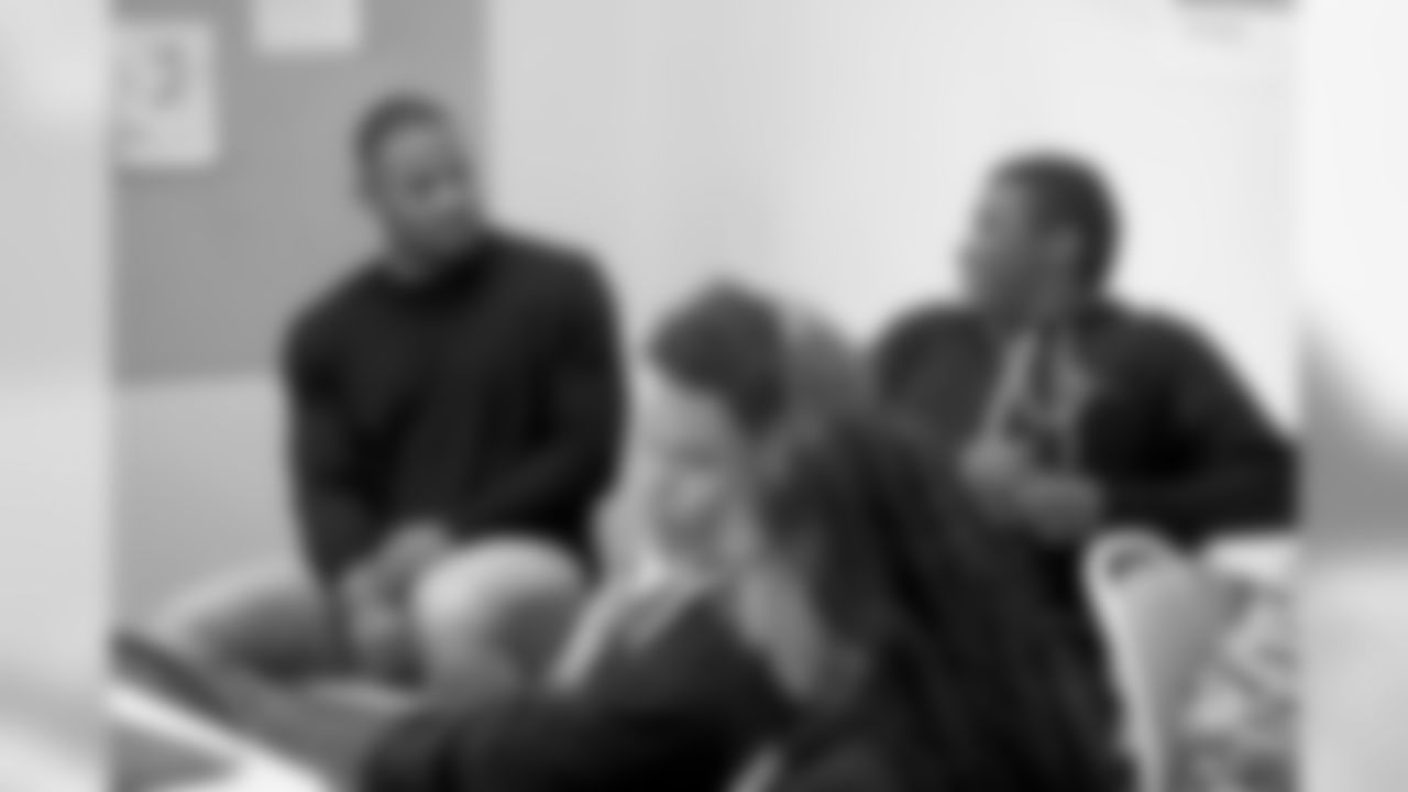 Demario Davis, as part of his efforts with the Players Coalition, visits the Rooted School along with six other members of the New Orleans Saints on Tuesday, December 3, 2019.