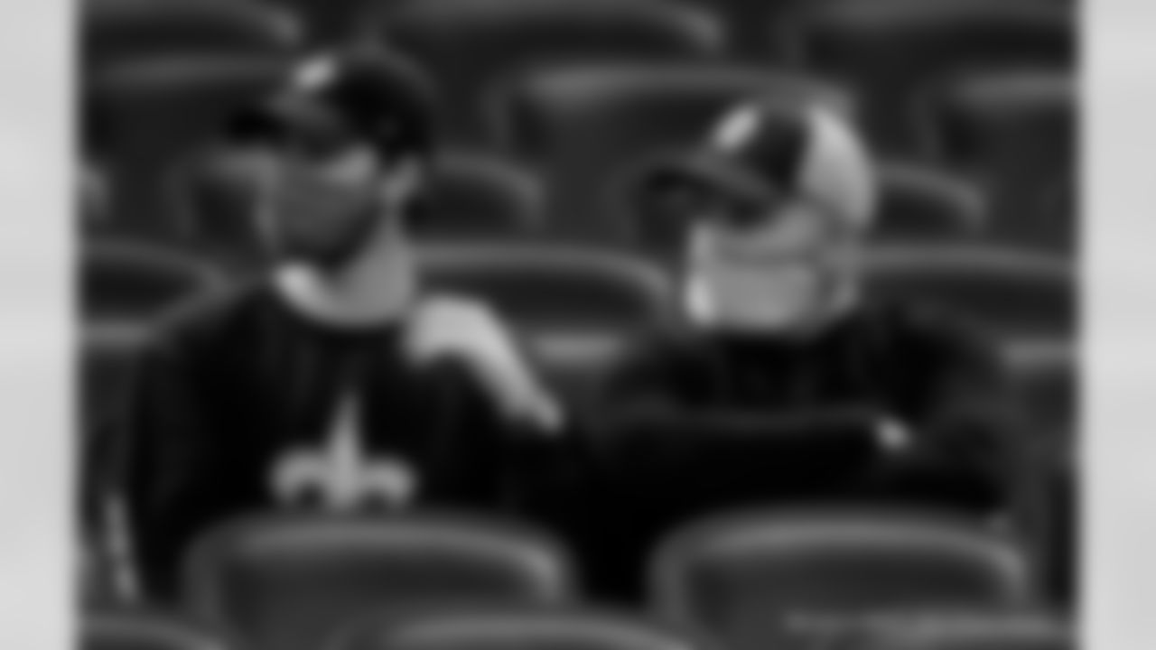 New Orleans Saints fans cheer on the team from inside the Mercedes-Benz Superdome against the Minnesota Vikings on Christmas Day in Week 16 of the 2020 NFL season.