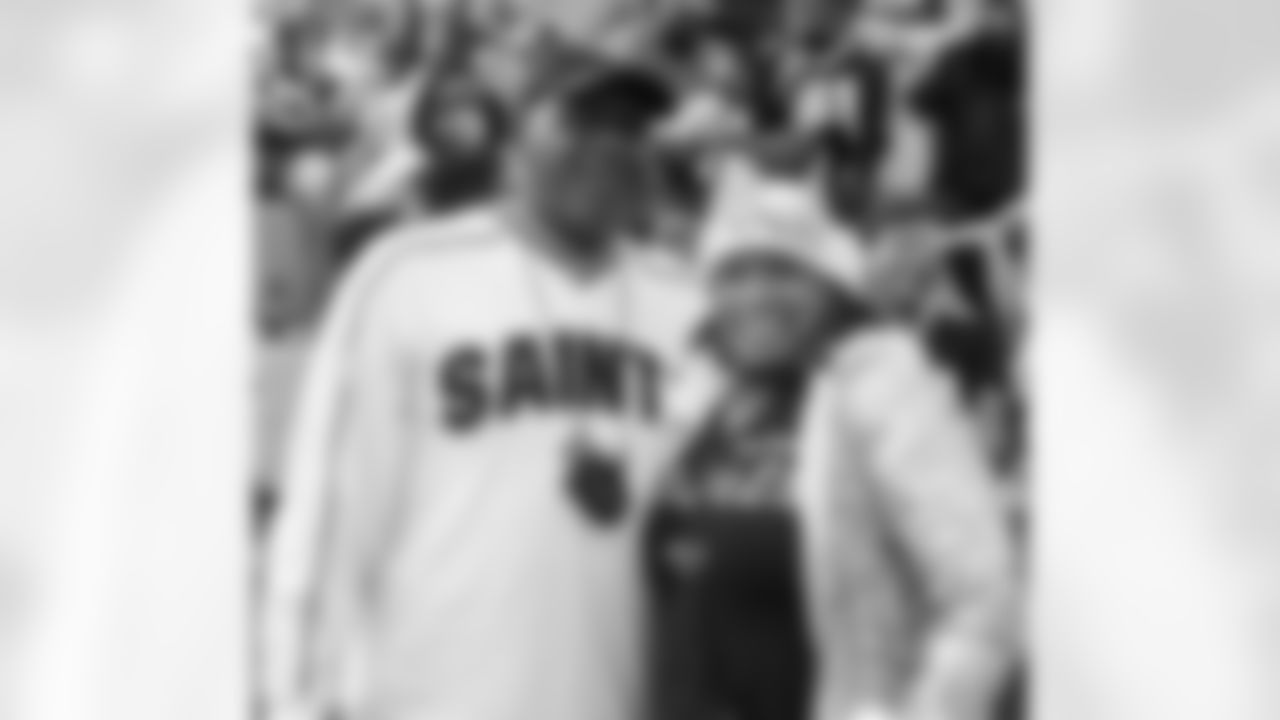 Saints fans get ready at Champions Square as the New Orleans Saints take on the Dallas Cowboys in Week 13 on December 2, 2021 at the Caesars Superdome.