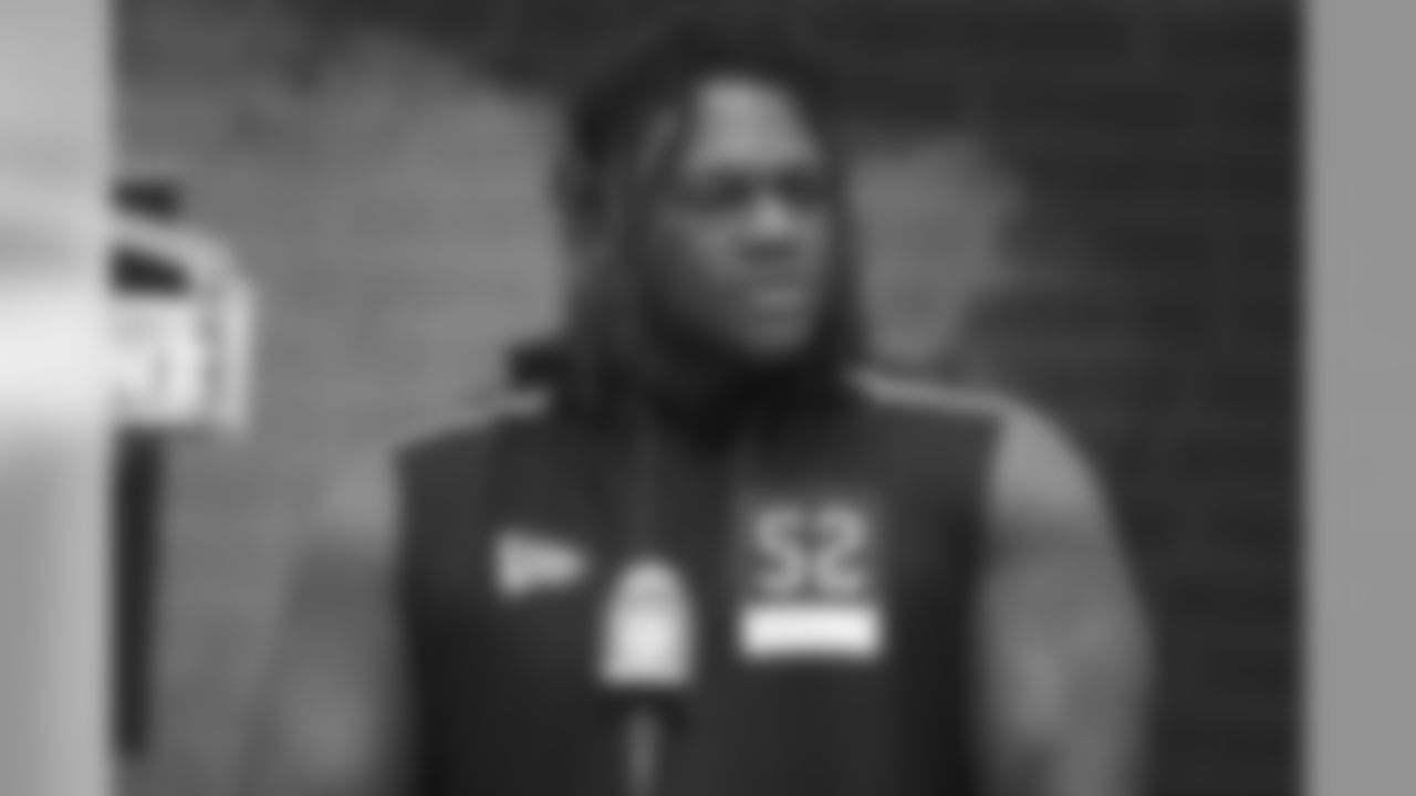 Georgia tackle Isaiah Wilson speaks to media during the 2020 NFL Scouting Combine, Wednesday, Feb. 26, 2020 in Indianapolis. (Aaron Doster/NFL)