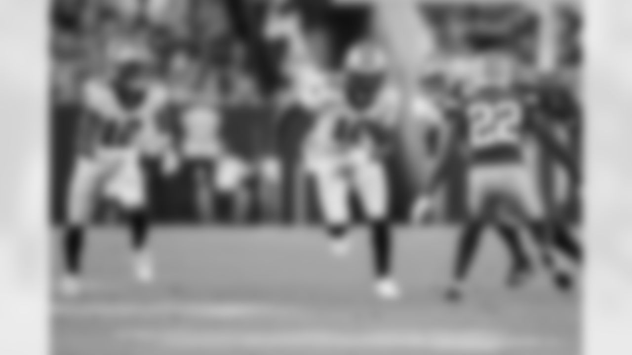 New Orleans Saints wide receivers Chris Olave (12) and Tre'Quan Smith (10) in action during their 2022 Preseason Week 2 game against the Green Bay Packers.